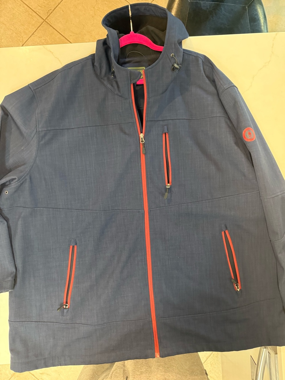 4xl G.H. Bass & Co. Explorer Jacket – Navy Blue with Red Trim, 4XL